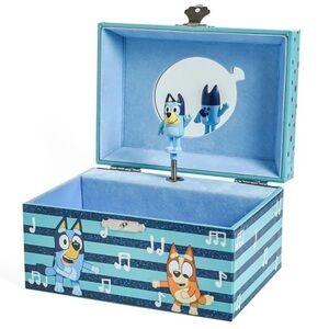 Bluey Musical Jewelry Box Keepsake Organizer With Mirror & Spinning Bluey Figure